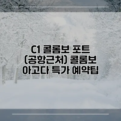 C1 콜롬보 포트 (공항근처) 콜롬보 아고다 특가 예약팁