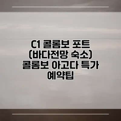 C1 콜롬보 포트 (바다전망 숙소) 콜롬보 아고다 특가 예약팁
