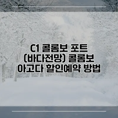 C1 콜롬보 포트 (바다전망) 콜롬보 아고다 할인예약 방법