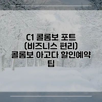 C1 콜롬보 포트 (비즈니스 편리) 콜롬보 아고다 할인예약 팁