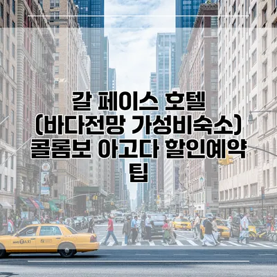 갈 페이스 호텔 (바다전망 가성비숙소) 콜롬보 아고다 할인예약 팁