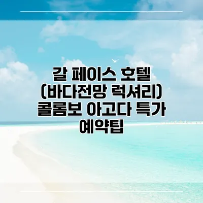 갈 페이스 호텔 (바다전망 럭셔리) 콜롬보 아고다 특가 예약팁