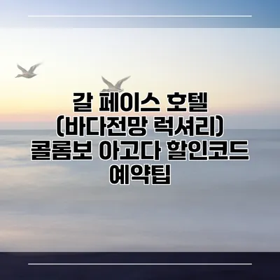 갈 페이스 호텔 (바다전망 럭셔리) 콜롬보 아고다 할인코드 예약팁