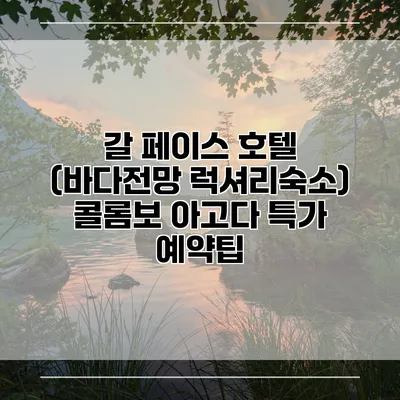 갈 페이스 호텔 (바다전망 럭셔리숙소) 콜롬보 아고다 특가 예약팁