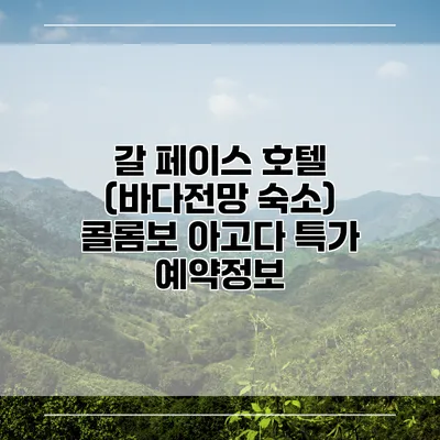 갈 페이스 호텔 (바다전망 숙소) 콜롬보 아고다 특가 예약정보