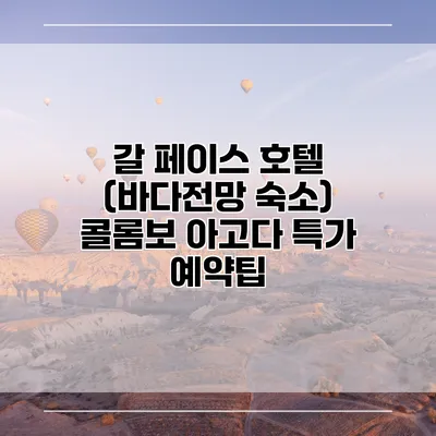 갈 페이스 호텔 (바다전망 숙소) 콜롬보 아고다 특가 예약팁