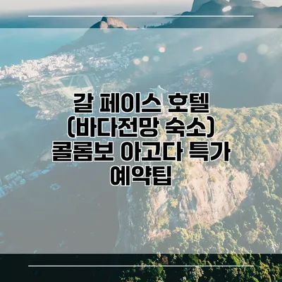갈 페이스 호텔 (바다전망 숙소) 콜롬보 아고다 특가 예약팁
