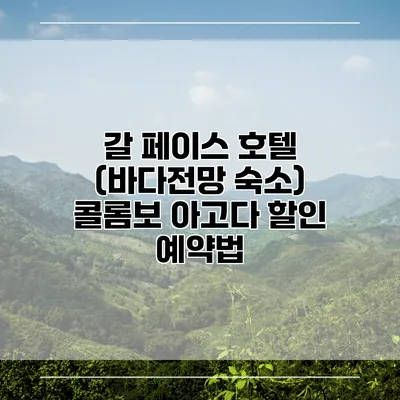갈 페이스 호텔 (바다전망 숙소) 콜롬보 아고다 할인 예약법