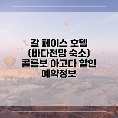 갈 페이스 호텔 (바다전망 숙소) 콜롬보 아고다 할인 예약정보