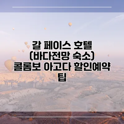 갈 페이스 호텔 (바다전망 숙소) 콜롬보 아고다 할인예약 팁