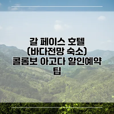 갈 페이스 호텔 (바다전망 숙소) 콜롬보 아고다 할인예약 팁