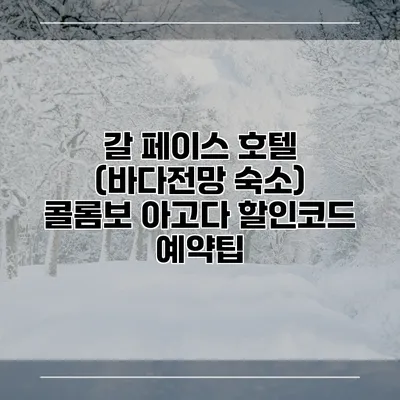 갈 페이스 호텔 (바다전망 숙소) 콜롬보 아고다 할인코드 예약팁