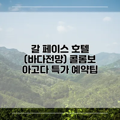 갈 페이스 호텔 (바다전망) 콜롬보 아고다 특가 예약팁