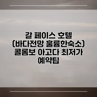 갈 페이스 호텔 (바다전망 훌륭한숙소) 콜롬보 아고다 최저가 예약팁