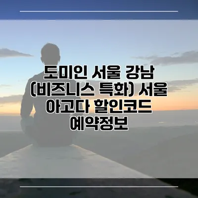 도미인 서울 강남 (비즈니스 특화) 서울 아고다 할인코드 예약정보