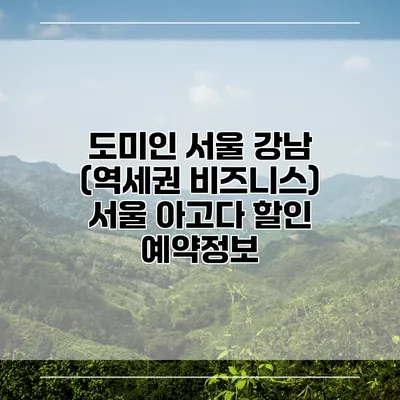 도미인 서울 강남 (역세권 비즈니스) 서울 아고다 할인 예약정보