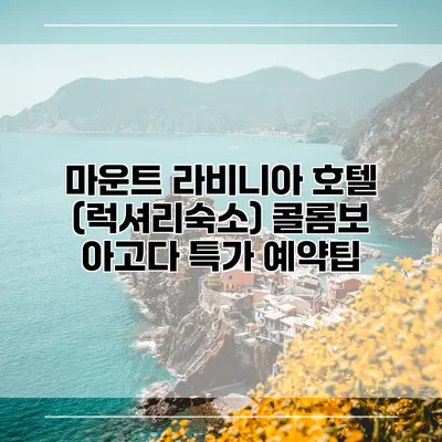 마운트 라비니아 호텔 (럭셔리숙소) 콜롬보 아고다 특가 예약팁