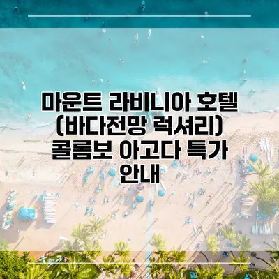 마운트 라비니아 호텔 (바다전망 럭셔리) 콜롬보 아고다 특가 안내
