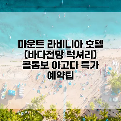 마운트 라비니아 호텔 (바다전망 럭셔리) 콜롬보 아고다 특가 예약팁