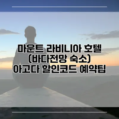마운트 라비니아 호텔 (바다전망 숙소) 아고다 할인코드 예약팁