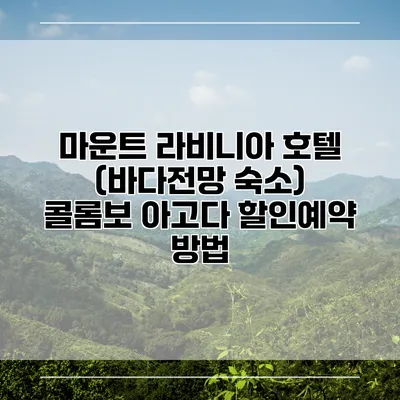 마운트 라비니아 호텔 (바다전망 숙소) 콜롬보 아고다 할인예약 방법