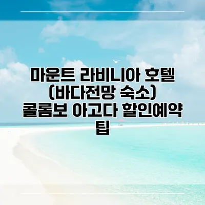 마운트 라비니아 호텔 (바다전망 숙소) 콜롬보 아고다 할인예약 팁