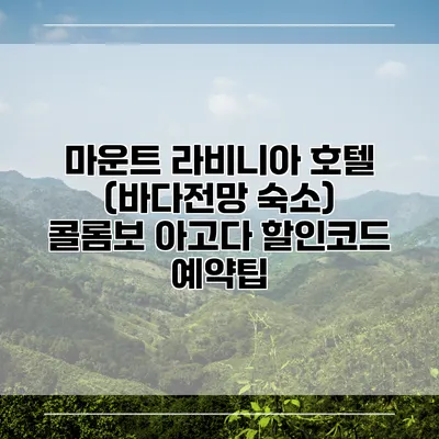 마운트 라비니아 호텔 (바다전망 숙소) 콜롬보 아고다 할인코드 예약팁