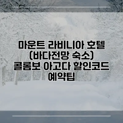 마운트 라비니아 호텔 (바다전망 숙소) 콜롬보 아고다 할인코드 예약팁