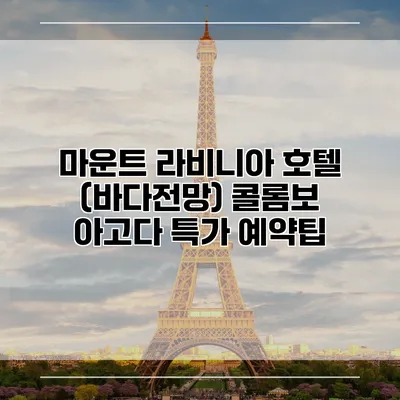 마운트 라비니아 호텔 (바다전망) 콜롬보 아고다 특가 예약팁