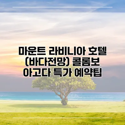 마운트 라비니아 호텔 (바다전망) 콜롬보 아고다 특가 예약팁