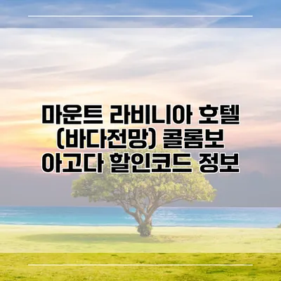 마운트 라비니아 호텔 (바다전망) 콜롬보 아고다 할인코드 정보