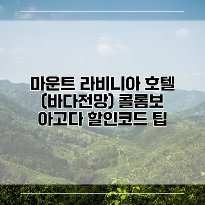 마운트 라비니아 호텔 (바다전망) 콜롬보 아고다 할인코드 팁