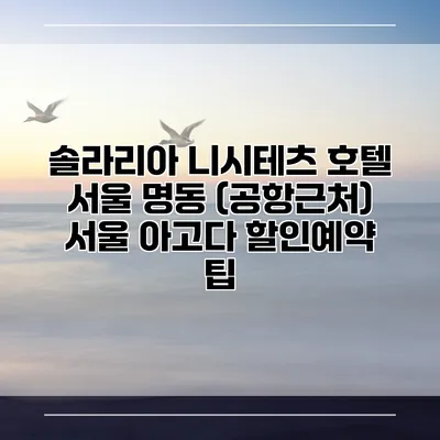 솔라리아 니시테츠 호텔 서울 명동 (공항근처) 서울 아고다 할인예약 팁