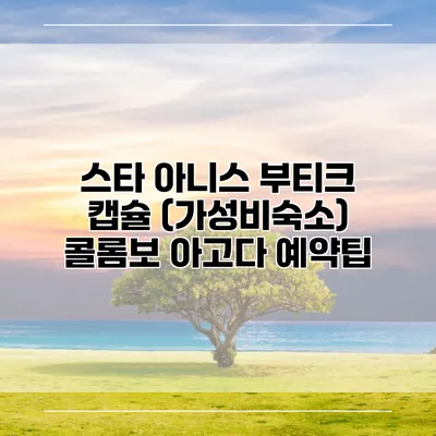 스타 아니스 부티크 캡슐 (가성비숙소) 콜롬보 아고다 예약팁