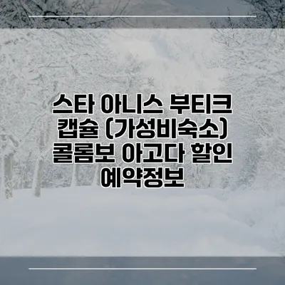 스타 아니스 부티크 캡슐 (가성비숙소) 콜롬보 아고다 할인 예약정보