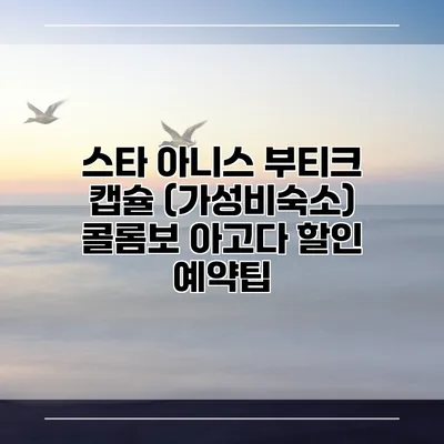 스타 아니스 부티크 캡슐 (가성비숙소) 콜롬보 아고다 할인 예약팁