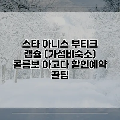 스타 아니스 부티크 캡슐 (가성비숙소) 콜롬보 아고다 할인예약 꿀팁