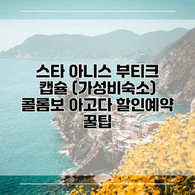 스타 아니스 부티크 캡슐 (가성비숙소) 콜롬보 아고다 할인예약 꿀팁