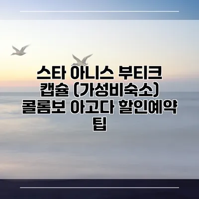스타 아니스 부티크 캡슐 (가성비숙소) 콜롬보 아고다 할인예약 팁
