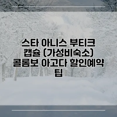 스타 아니스 부티크 캡슐 (가성비숙소) 콜롬보 아고다 할인예약 팁