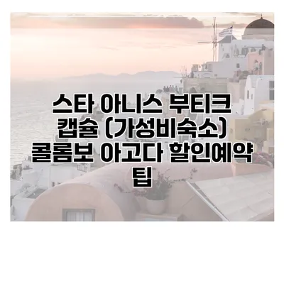 스타 아니스 부티크 캡슐 (가성비숙소) 콜롬보 아고다 할인예약 팁