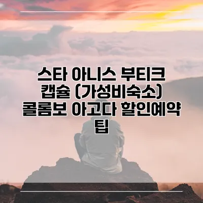 스타 아니스 부티크 캡슐 (가성비숙소) 콜롬보 아고다 할인예약 팁