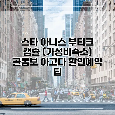 스타 아니스 부티크 캡슐 (가성비숙소) 콜롬보 아고다 할인예약 팁