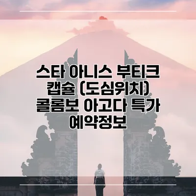 스타 아니스 부티크 캡슐 (도심위치) 콜롬보 아고다 특가 예약정보