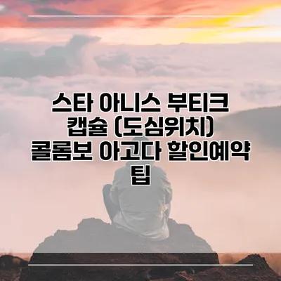 스타 아니스 부티크 캡슐 (도심위치) 콜롬보 아고다 할인예약 팁