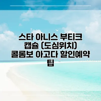 스타 아니스 부티크 캡슐 (도심위치) 콜롬보 아고다 할인예약 팁