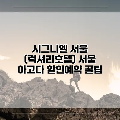 시그니엘 서울 (럭셔리호텔) 서울 아고다 할인예약 꿀팁