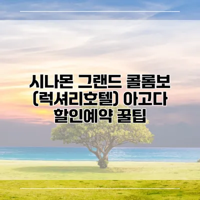시나몬 그랜드 콜롬보 (럭셔리호텔) 아고다 할인예약 꿀팁