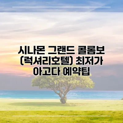 시나몬 그랜드 콜롬보 (럭셔리호텔) 최저가 아고다 예약팁