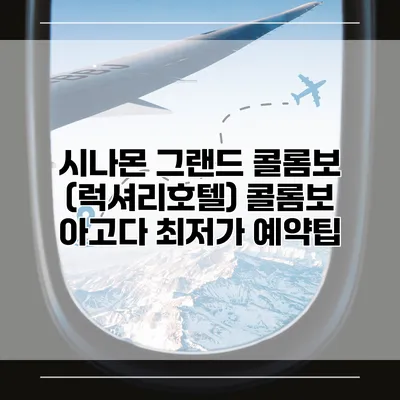 시나몬 그랜드 콜롬보 (럭셔리호텔) 콜롬보 아고다 최저가 예약팁